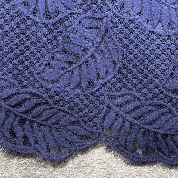 Lilly Pulitzer Rylee True Navy Palm Leaf Lined Lace Shift Dress Size 8 F132 - Picture 4 of 10